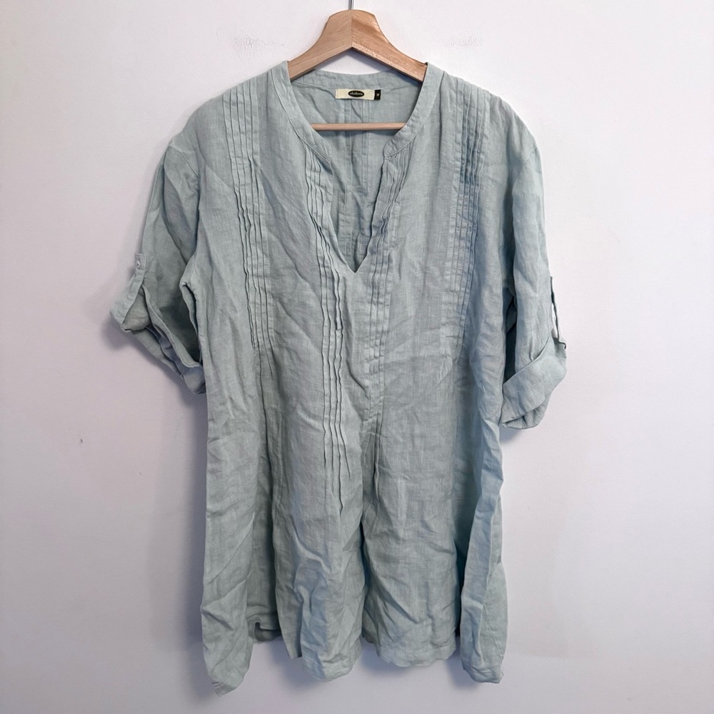 Dolma Bianca Linen Tunic in Light Gray Women’s medium